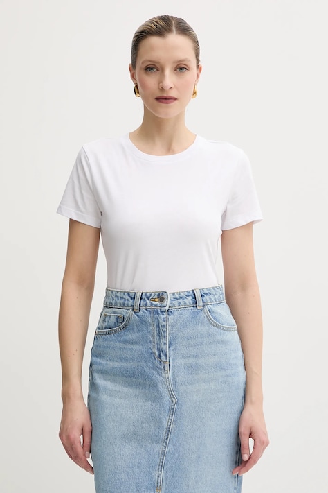 Bavlnené tričko Armani Exchange dámske, biela farba, XW000528 AF10356