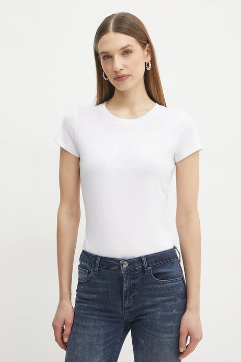 Bavlněné tričko Armani Exchange bílá barva, XW000530 AF10359