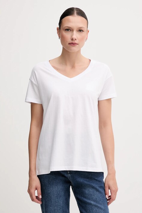 Bavlněné tričko Armani Exchange dámské, bílá barva, XW000531 AF10359