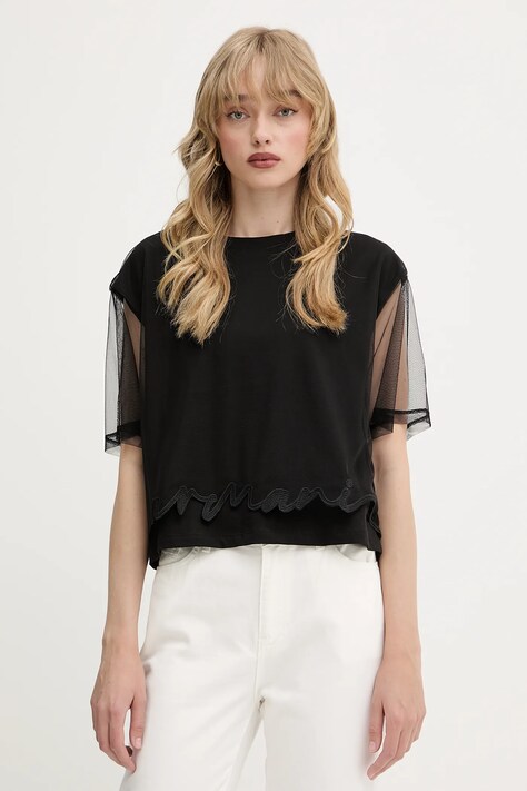 Tričko Armani Exchange dámské, černá barva, XW000541 AF10359