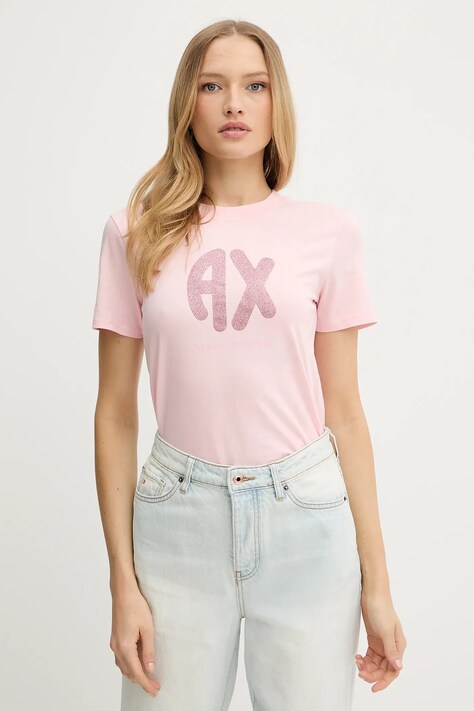 Хлопковая футболка Armani Exchange цвет розовый XW000548 AF10359