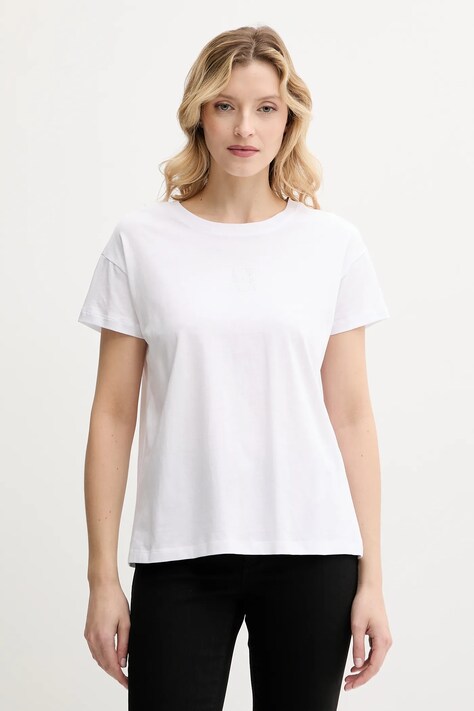 Bavlněné tričko Armani Exchange dámské, bílá barva, XW000830 AF10356