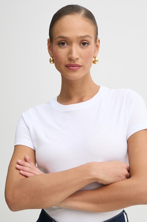 Armani Exchange tricou din bumbac femei, culoarea alb, XW000839 AF10356
