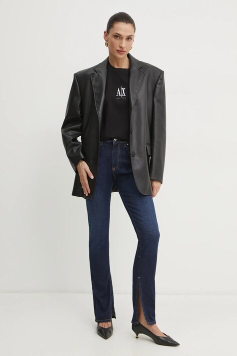 Бавовняна футболка Armani Exchange — SS25-TSD0D4, чорний — фото 2