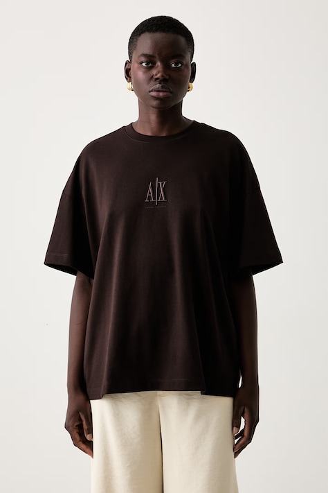 Armani Exchange футболка жіноча бавовняна коричнева XW001182 AF15085
