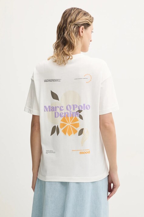 Majica kratkih rukava Marc O'Polo za žene, boja: bijela, 5000006693