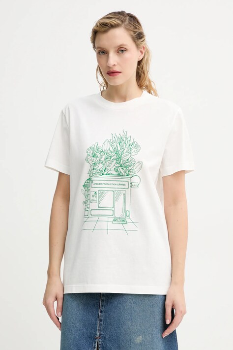 A.P.C. t-shirt in cotone t-shirt magasin donna colore bianco COGCK.M26449