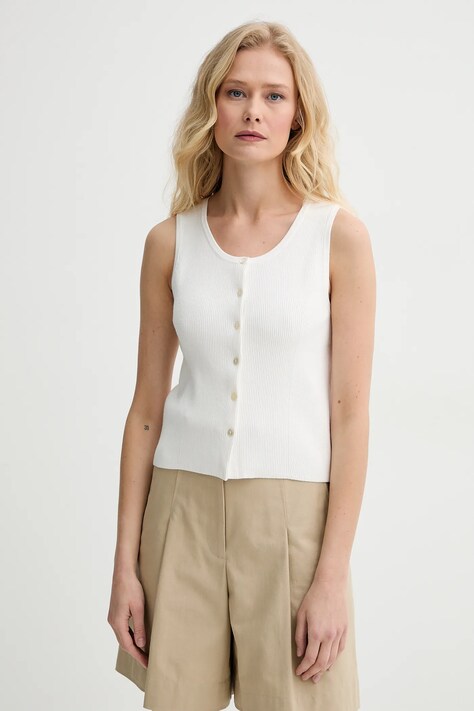 Top A.P.C. debardeur ambre bílá barva, VIALM.F23410