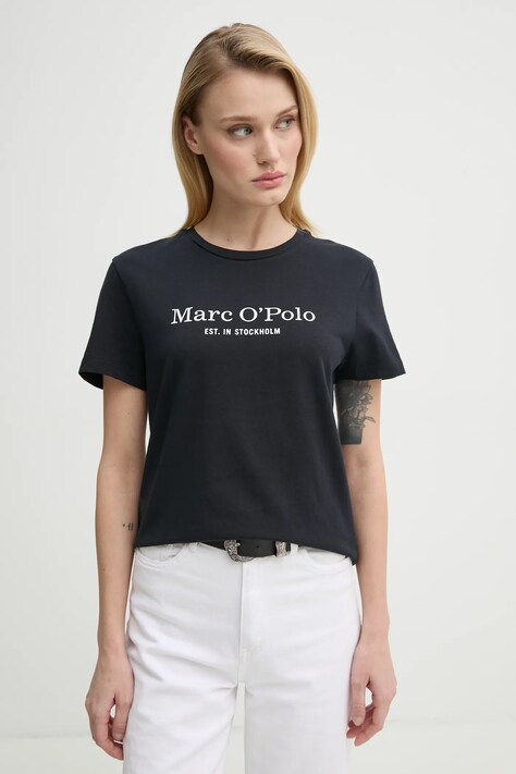 Памучна тениска Marc O'Polo в тъмносиньо 502229351055