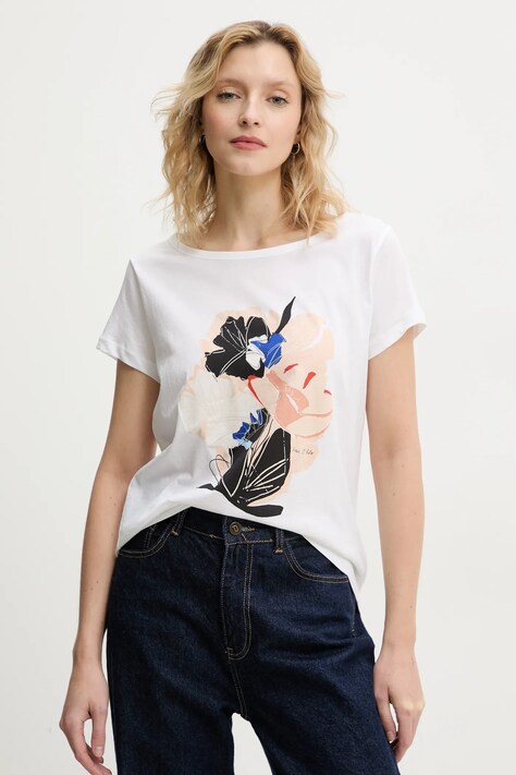 Marc O'Polo tricou din bumbac femei, culoarea alb, 503206751431