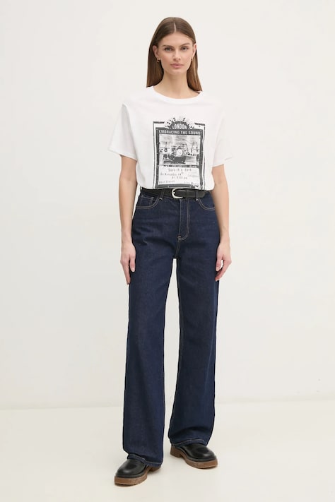Хлопковая футболка Pepe Jeans LELE женская цвет белый PL505992