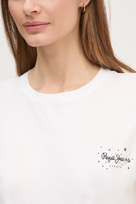 Бавовняна футболка Pepe Jeans LORENA — SS25-TSD0FO, білий — фото 5