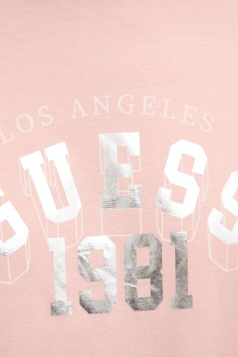 Бавовняна футболка Guess MARTINA — SS25-TSD0FT, рожевий — фото 5