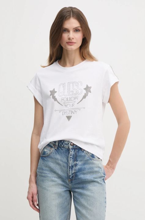 Guess tricou femei, culoarea alb, W5RI06 I3Z14