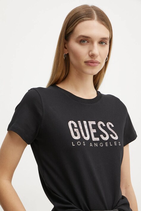 Guess tricou femei, culoarea negru, W5RI19 I3Z14