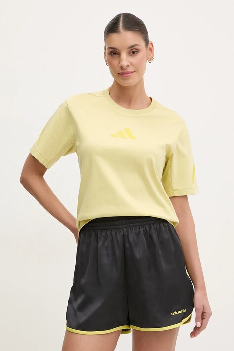 adidas tricou din bumbac Z.N.E. femei, culoarea galben, JC5400