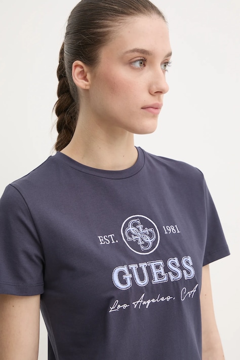 Tričko Guess 4G dámske, tmavomodrá farba, V5RI05 J1314