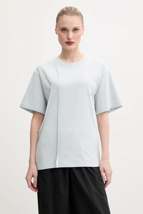 Бавовняна футболка MM6 Maison Margiela жіноча колір бірюзовий S52GC0328