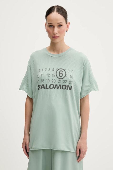 MM6 Maison Margiela tricou x Salomon culoarea turcoaz, S52GC0345