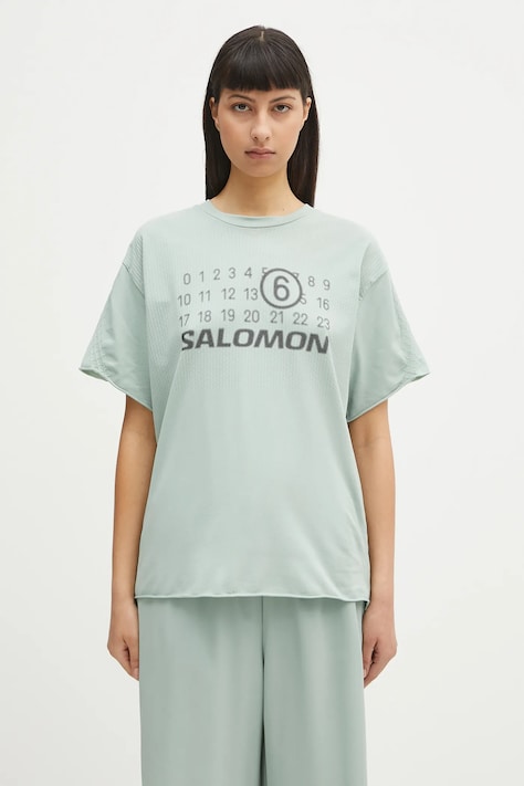 MM6 Maison Margiela x Salomon t-shirt turquoise color S52GC0345