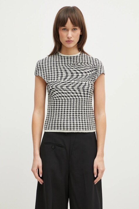 MM6 Maison Margiela bluza femei, culoarea bej, modelator, S52NC0346