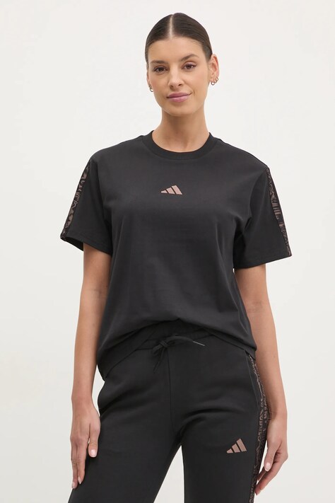 adidas tricou din bumbac Essentials Animal femei, culoarea negru, JM5868
