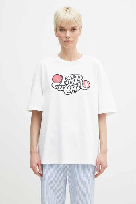 Fiorucci tricou din bumbac Curly Lollipop Logo Boxy Fit T-Shirt femei, culoarea alb, U02SPTSH103CJ01WH10