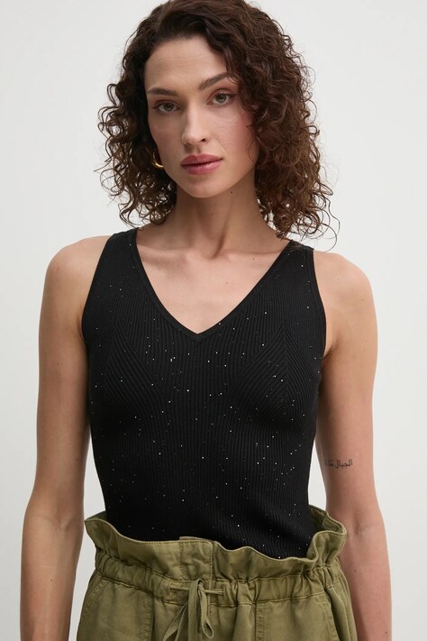 Top Guess EDEN χρώμα: μαύρο, W5RR18 Z34O0