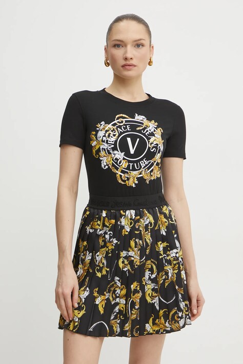 Versace Jeans Couture tricou femei, culoarea negru, 78HAHC01 CJ02C