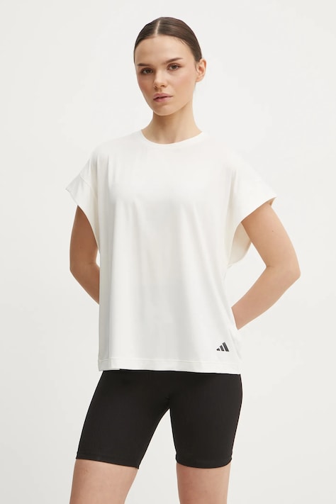 Футболка для йоги adidas Performance колір бежевий JL7799