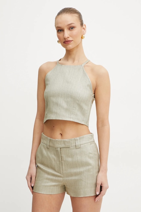 Marella top din amestec de in STILLA femei, culoarea bej, uni, 2513161172200