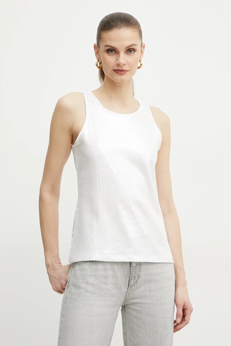 Marella bluză din bumbac TERZO femei, culoarea alb, cu imprimeu, 2513941124200