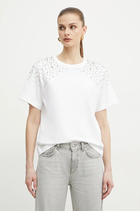 Marella tricou din bumbac FELUCA femei, culoarea alb, 2513971034200