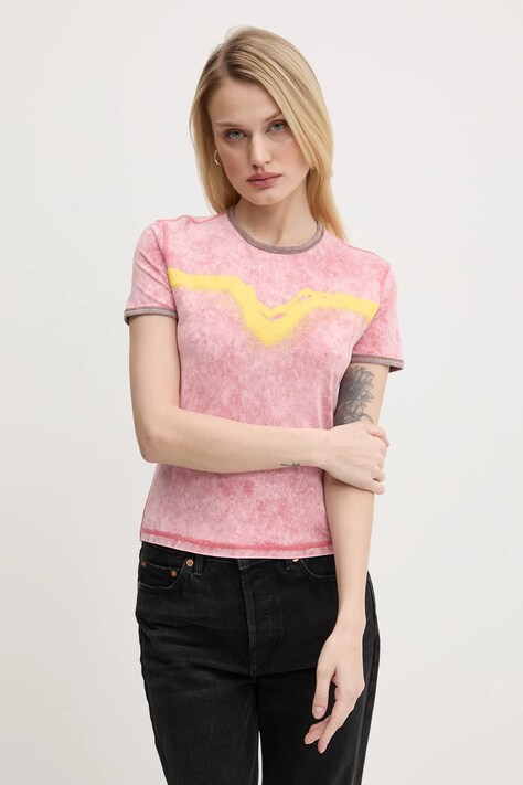 Футболка Diesel T-UNCUTIE-LONG-Q3 T-SHIRT жіноча колір рожевий A17316.0SLBB