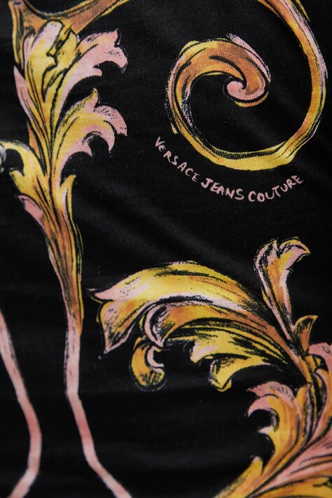 Бавовняна футболка Versace Jeans Couture — SS25-TSD0L8, чорний — фото 5