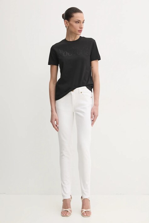 Бавовняна футболка Versace Jeans Couture — SS25-TSD0LJ, чорний — фото 2