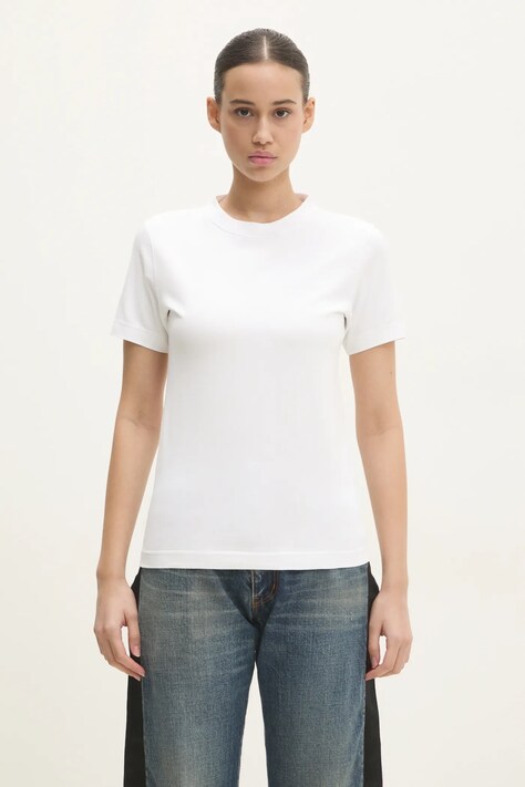 VETEMENTS tricou Embroidered Logo femei, culoarea alb, MA66TR670W