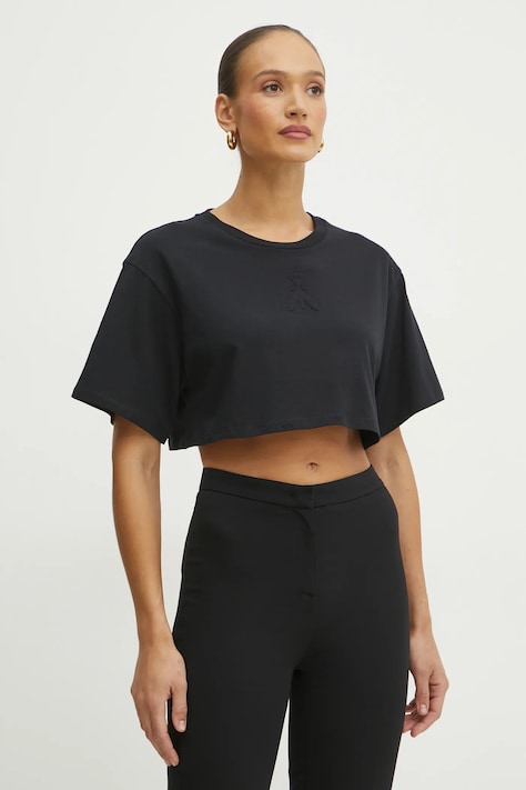 Bombažna kratka majica Patrizia Pepe ženska, črna barva, 2M4437 J290