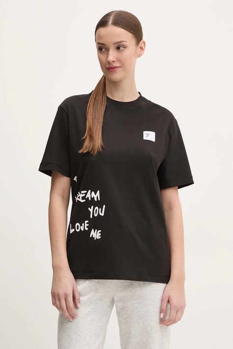 EA7 Emporio Armani tricou din bumbac femei, culoarea negru, AF13243.7X000032