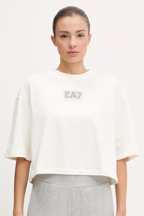 EA7 Emporio Armani tricou culoarea bej, AF12473.7W000177