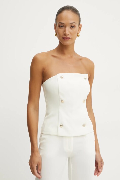 Marciano Guess top BECKY culoarea bej, neted, 5RGH10 7115A