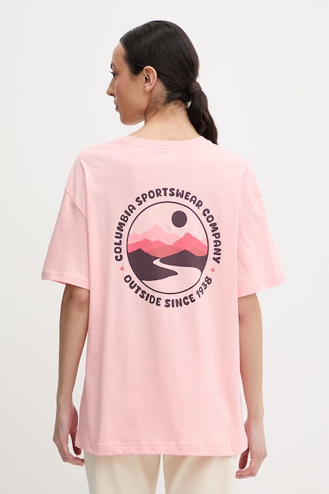 Columbia t-shirt in cotone Rolling Bend donna colore arancione 2120031