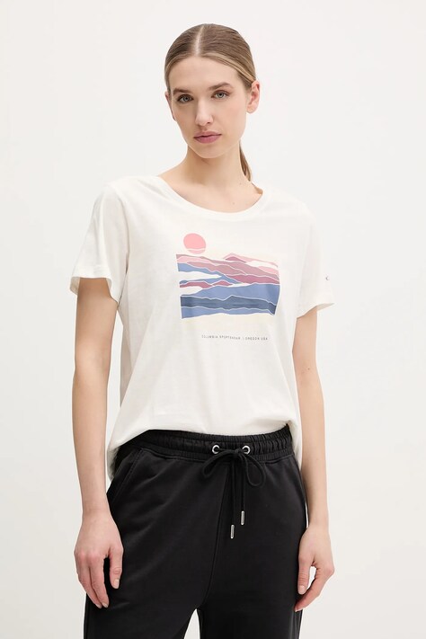 Columbia tricou Ruby Springs femei, culoarea alb, 2120051