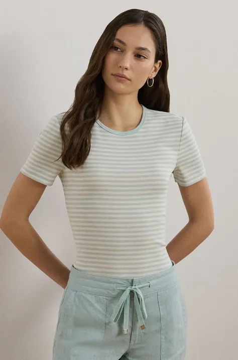 Хлопковая футболка Lauren Ralph Lauren женская  200963889