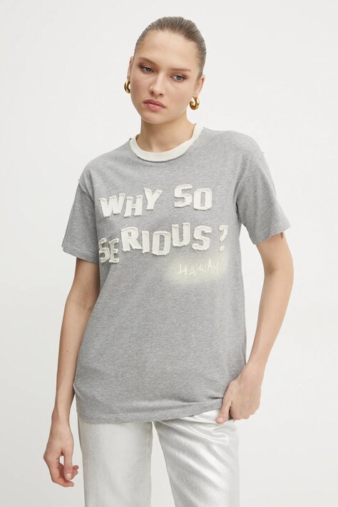 MAX&Co. t-shirt bawełniany damski kolor szary 2518971021200