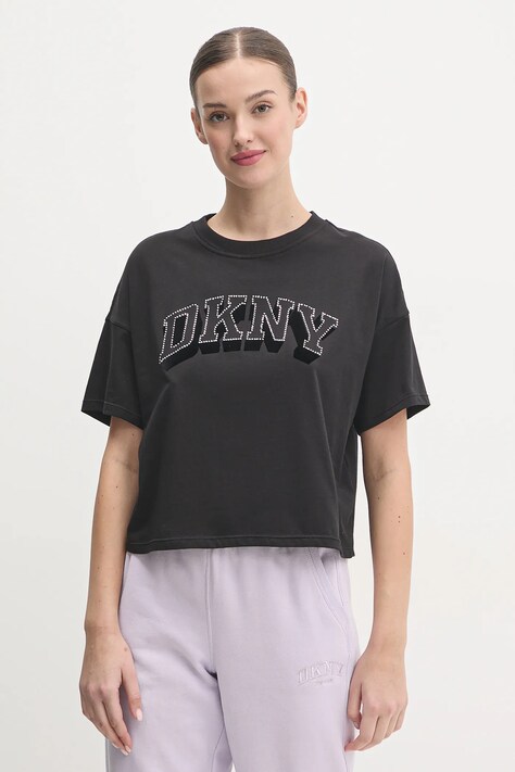 Bavlněné tričko Dkny černá barva, DP5T1119