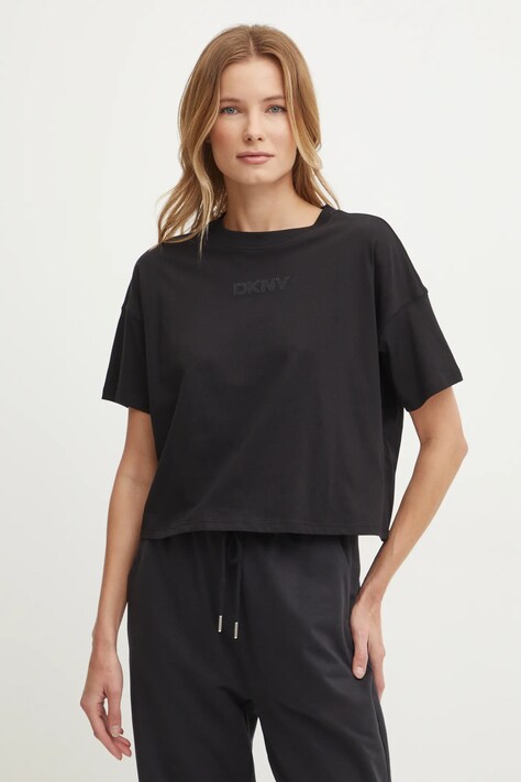 Dkny tricou din bumbac femei, culoarea negru, DP4T1070