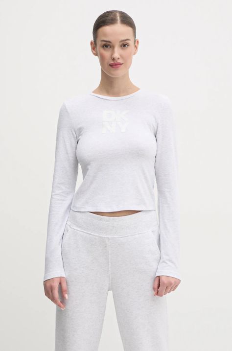 Dkny longsleeve femei, culoarea gri, DP5T1113