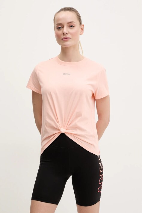 Dkny tricou din bumbac femei, culoarea portocaliu, DP5T9994
