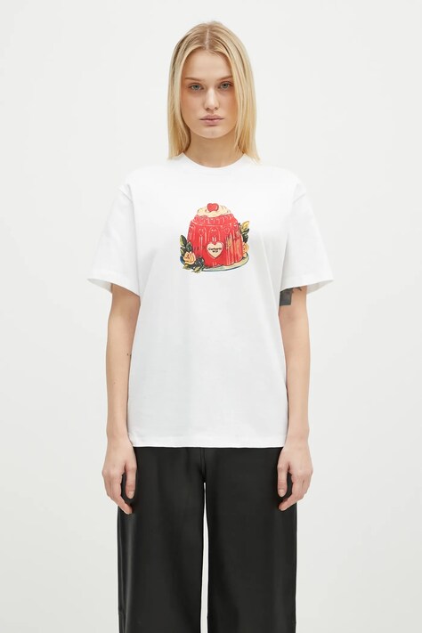Carhartt WIP t-shirt bawełniany Pudding damski kolor biały I034435.02XX